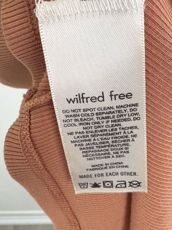 Aritzia Wilfred Free Ribbed Mini Dress Coral Peach Modal Sleeveless Size XS - Picture 4 of 5